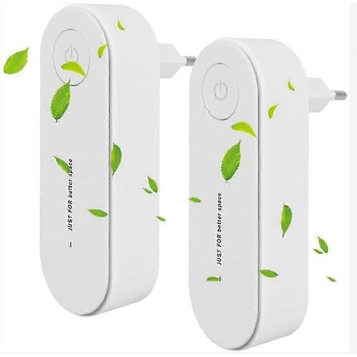 Purificateur d'air enfichable, lot de 2 mini purificateurs d'air, fonctionnement silencieux, pour allergènes d'animaux, fumeur, appartement, chambre, cuisine, toilettes