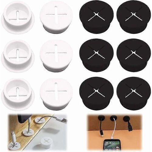 Cache-câbles en caoutchouc, 12 pièces, ?illets flexibles en caoutchouc, ?illets ronds pour câbles de bureau, ?illets blancs, presse-étoupe, petit modèle pour téléphone portable, onglet d'armoire