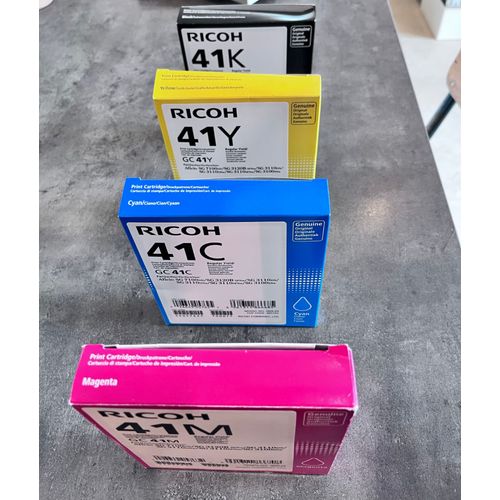 4 Cartouches RICOH Coloris : 41M- 41C - 41H - 41Y