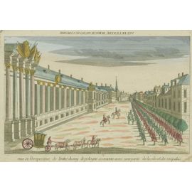 « Vue Et Perspective De L'Entrée Du Roy De Pologne À Varsovie Avec Une Partie De La Ville Et De Son Palais ».