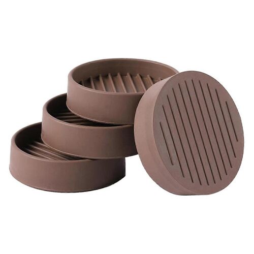 4 pièces rondes en caoutchouc meubles roulettes coupelles,marron