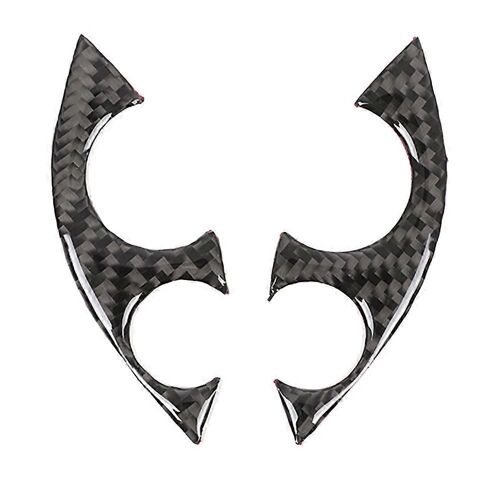 2pcs Voiture Fibre De Carbone Volant Décoration Couverture Garniture Autocollant