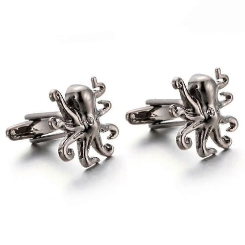 Boutons De Manchette Viking Octopus - Silver Punk Animal Design Pour Hommes Formalwear