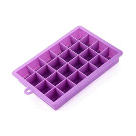Bac À Glaçons En Silicone Violet Avec Couvercle Boîte Carrée Moule Alimentaire Auxiliaire