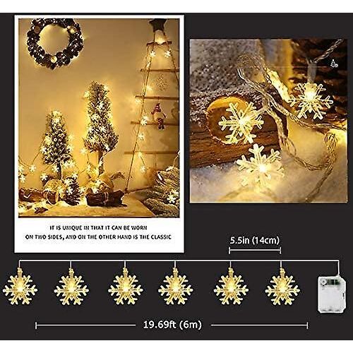 19,6 pi 40 Led flocon de neige guirlandes lumineuses de Noël