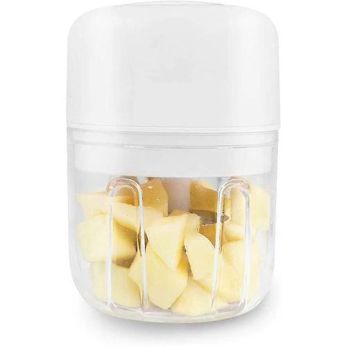 Hachoir électrique,Mini charge USB sans fil,Hachoir à légumes,Mélangeur d'aliments,Processeur,Trancheuse à viande multifonction (blanc)