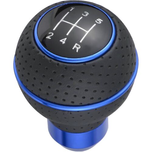 Pommeau De Levier De Vitesse 5 Vitesses En Cuir, Poignée De Levier De Vitesse, Compatible Avec La Plupart Des Suv À Transmission Manuelle Et Automatique, Bleu