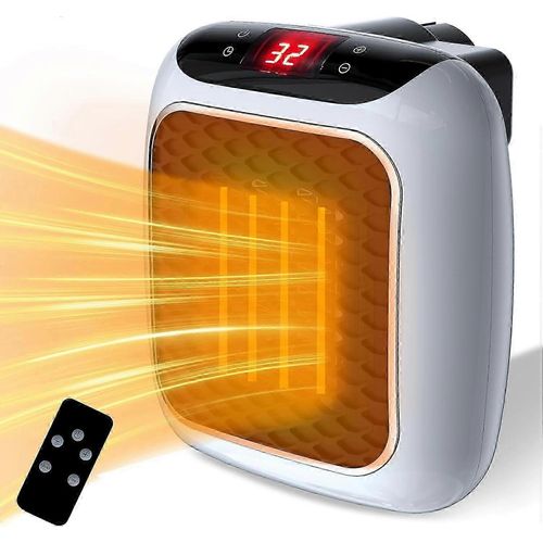 Radiateur soufflant domestique,800W Radiateur enfichable 2 modes PTC Protecteur de radiateur en céramique avec télécommande Chauffage électrique Économie d'énergie