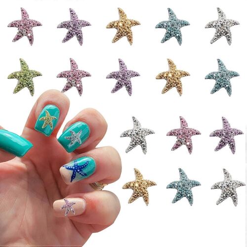 Décorations Nail Art Océan Étoile De Mer Forme Cristal Résine Couleur Mixte Strass Paquet De 60 Décorations Nail Art Pour Accessoires Nail Art 3d Acrylique Diy 