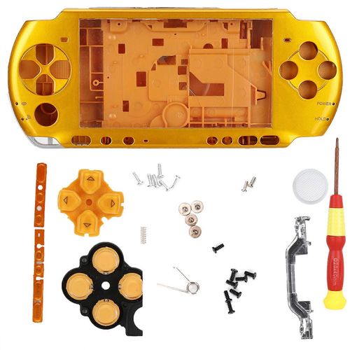 Pour Psp3000 Console De Jeu Boîtier Coque Complète Avec Tournevis Portable Compact (Jaune)