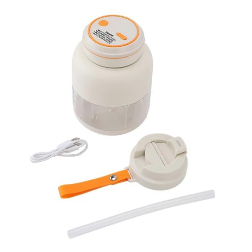 Mélangeurs Portables Mélangeur De Fruits À Main Usb Mélangeur Personnel Rechargeable Presse-Agrumes Tasse Étanche Puissant Mélange Blanc