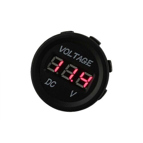 Universale 12 - 24v Imperméabile Digitale Voltometro Rosso Led Par Auto Moto