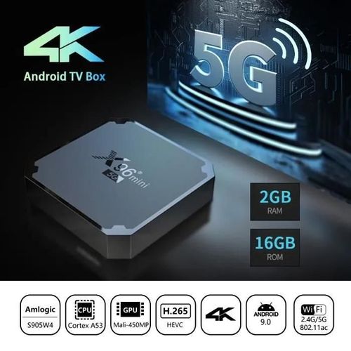 Android TV BOX - X96Mini 2GB + 16GB TV Box Android 11.0 2.4G WiFi 4K Lecteur Multimédia TV Box