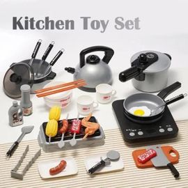 36 pièces set Jeu de cuisine pour enfants dans la cuisine Simulation garçons filles faisant cuire