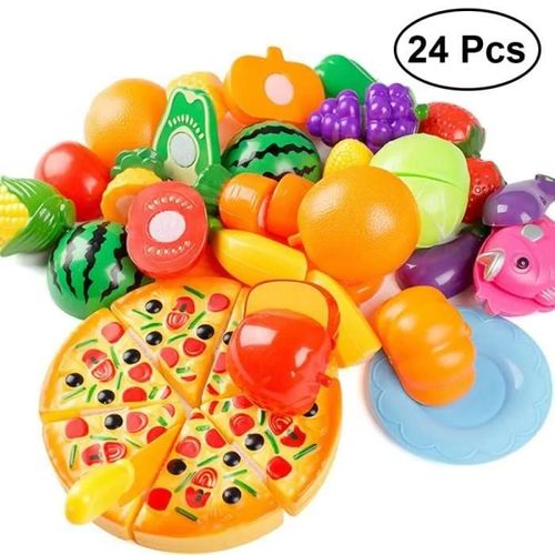 24pcs enfants coupe jouet ensemble alimentaire fruits et légumes pain prétendre jouer d\'éducation DINETTE - CUISINE