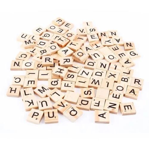 Tuiles En Bois - Boh - Scrabble - 100 Pièces - Lettres Et Nombres - Jouet Éducatif