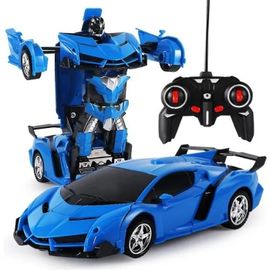 Voiture Transformers Télécommandée 1:18 - Puissance 4 - Bleu