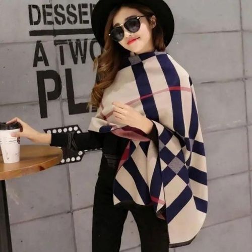 Echarpe Large Étole Châle Foulard Tartan Réversible Souple Hiver Cape Cache-