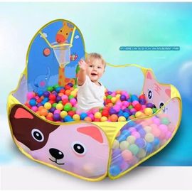 Piscines à balles rose avec panier - SANLIN BEANS - Playpen - Dot - Plastique - Taille 120