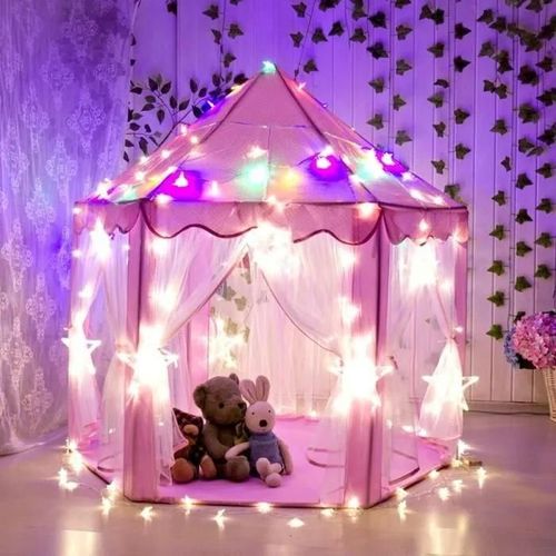 Tente De Jeu Princesse Tempsa Pour Enfant Avec Lumière Led - Rose - 140x140x135cm