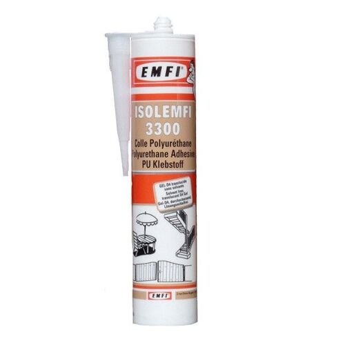Colle gel EMFI ISOLEMFI 3300 PU D4 Rapide transparent pour bois extérieur - 300 ML