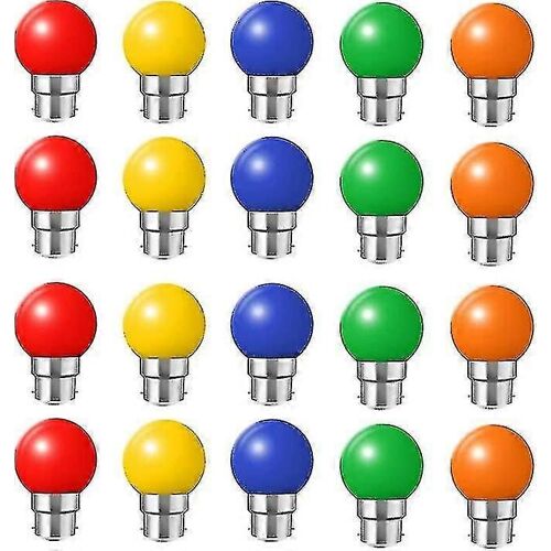 20x B22 Baïonnette Cap Led Ampoule Colorée Mini Globe Golf Ball Ampoules Pour Terrasse Extérieure Garden Party