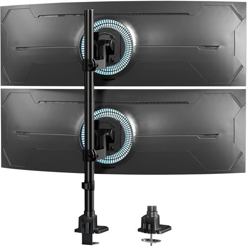 ChenQuanSarl-Support Ecran Pc 2 Ecran Pour Moniteurs De 24-57 Pouces, Support Vertical Double Écran, Charge imale De 27 Kg Par Bras, Compatible Vesa 75/100Mm