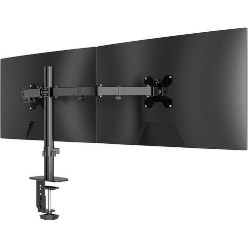 Support Ecran PC pour écran LCD LED 13-27 Pouces jusqu'à 10 kg, Bras Ecran PC 2 écrans, pivotant réglable en Hauteur