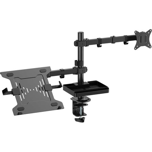 ChenQuanSarl-Xtendmounts Flex, Support Ecran Pc De 17 À 32"", Plateau Ordinateur Portable, Compatible Vesa 75X75/100X100, Hauteur & Inclinaison Ajustable, Tablette Rangement & Support Smartphone