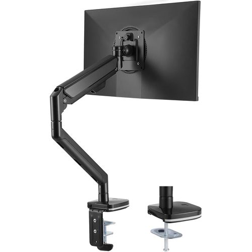ChenQuanSarl-Support Écran Pc Pour Moniteur De 13-35 Pouces Bras Écran Pc Réglable En Hauteur Inclinable Rotatif Et Pivotant Charge imale De 12 Kg 2 Options De Montage Vesa 75X75 Mm 100X100 Mm Bureau