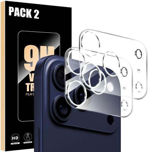 2 x Protection Caméra Verre Trempé pour iPhone 17 Pro, Antichoc Anti-Rayures Rigide - EFConnection