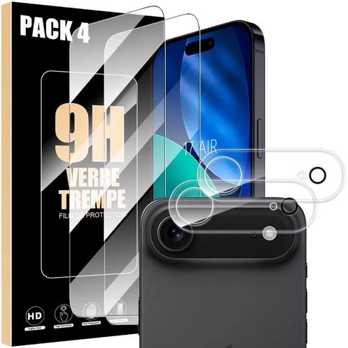 2 Verres Trempés Ecran Et 2 Vitres Caméra Arrière Pour Iphone Air - Protection Anti-Rayures - Efconnection