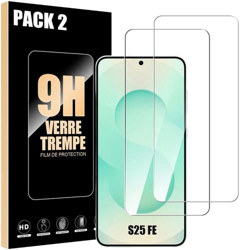 2 Verre Trempé pour Samsung Galaxy S25 FE, Protection d'écran Anti-Rayures 9H Antichoc Transparent - EFConnection