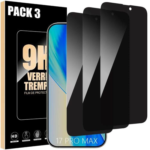 Lot-3 Vitre Protection Verre Trempé Anti-Espion Pour Iphone 17 Pro Max - Noir - Efconnection