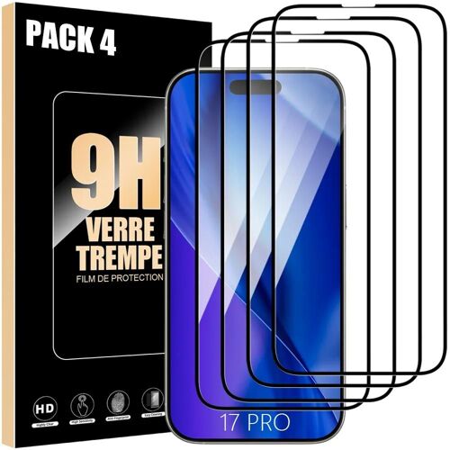 4 Verre Trempé Intégral pour iPhone 17 Pro, Protection d'écran Antichoc 9H Anti-Rayures - EFConnection