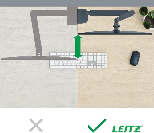 ChicSlick-Ergo - Bras Pour Écran Pc, Support Pour Écran Jusqu'À 32"" & Ordinateur Portable Jusqu'À 17"", Libère De L'Espace Sur Votre Bureau, Coloris Gris, 65380089[X1234]