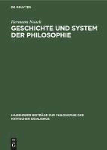 Geschichte Und System Der Philosophie