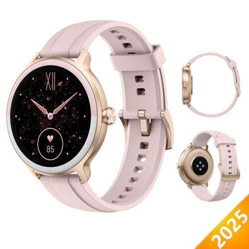 Montre Connectée Femme pour iPhone, Android, 1.27" Alexa intégrée avec Appel Bluetooth, Ip68, 100+ Modes Sportifs - Rose