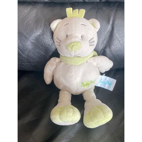 Doudou peluche chat baby nat vert 27cm