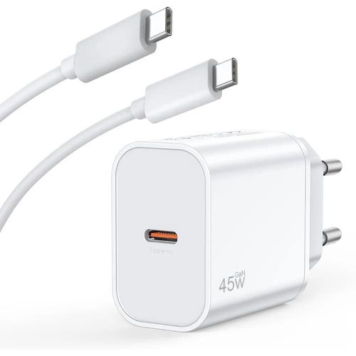 Chargeur Rapide 45w + Câble Usb-C 1m Pour Samsung Galaxy A16 A26 A36 A56 A17 - Blanc - Efconnection