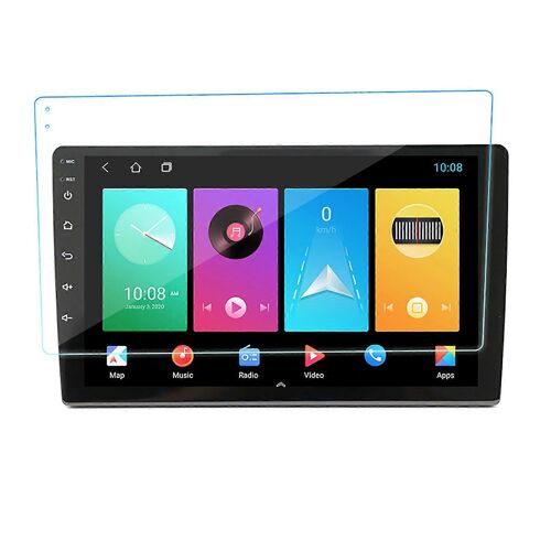 Protecteur d'écran de navigation Anti éblouissement Anti empreinte digitale Contrôle central Navigation Film trempé avec kit de nettoyage pour voiture 9 pouces