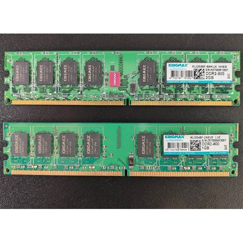 Lot 2x DDR2 Kingmax PC2-6400 ¿ 2GB + 1GB ¿ 800 MHz ¿ DIMM Desktop