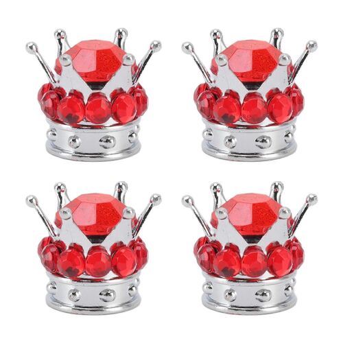 4 Pièces Pneu Roue Tige Valve Cover Caps Couronne Diamant Style Universel Pour Voitures Camions Vélos Blanc