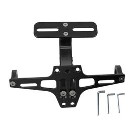 Support De Plaque D'immatriculation De Moto Cnc Alliage D'aluminium Support De Plaque D'immatriculation De Moto Réglable Universel Noir