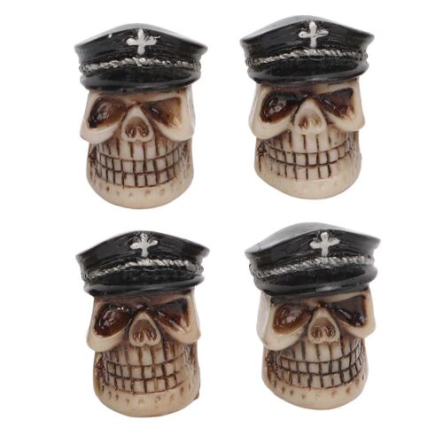 4 Pcs/Set Crâne Type Pneu Valve Caps Universel Pour Voitures Vélos Suv Camions Vélo Moto Véhicules À Moteurnoir
