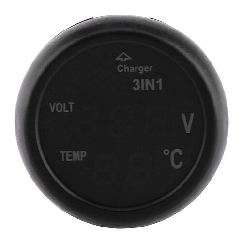 Double Led Affichage Numérique Voltmètre Thermomètre Allume-Cigare Usb Chargeur De Voiture (Bleu, Rouge)