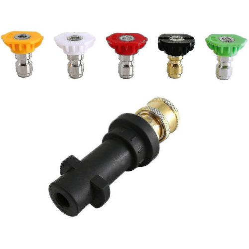 Adaptateur de nettoyeur haute pression,à connexion rapide de 6,35 mm pour Karcher K2-k7,avec 5 embouts de buse de nettoyeur haute pression