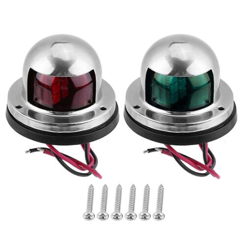 2pcs 12v Led Latérale Arc Navigation Signal Lumière Lampe Pour Marine Bateau Yacht Vert/Rouge