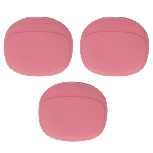 3PCS Étui de transport de protection d'écouteur Portable Mini Pochette d'écouteur de stockage en silicone pour la maison rose