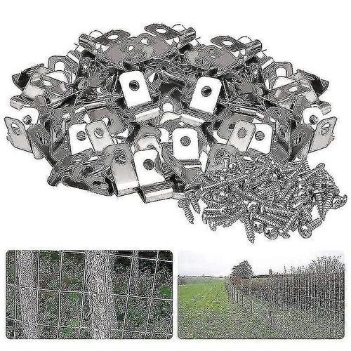 100 Pcs Clôture Pinces De Fil Vis,Clôture Agricole Clips De Montage Pince